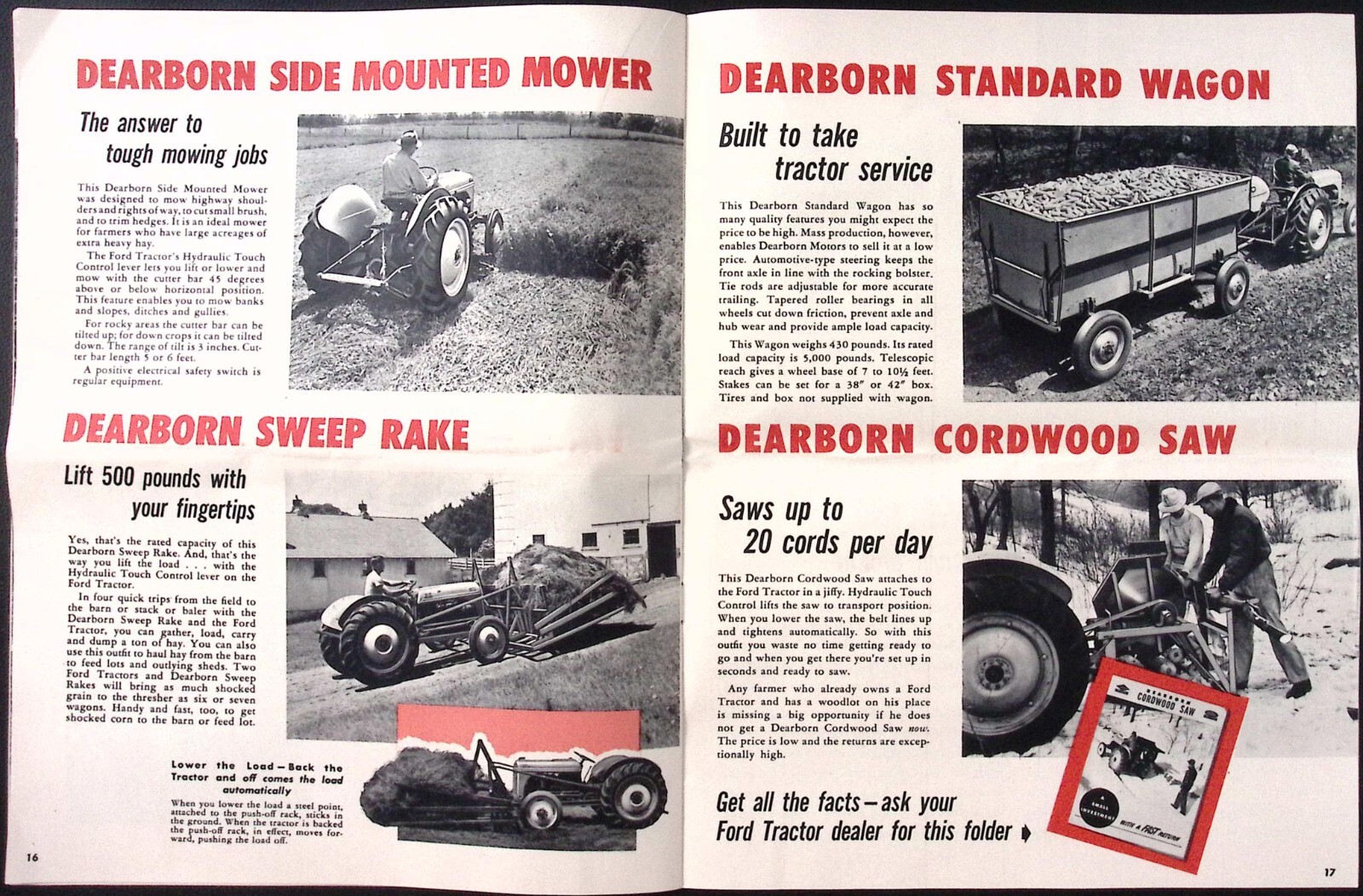 1948 Dearborn Farm Equipment for Ford Tractors Dealer Brochure