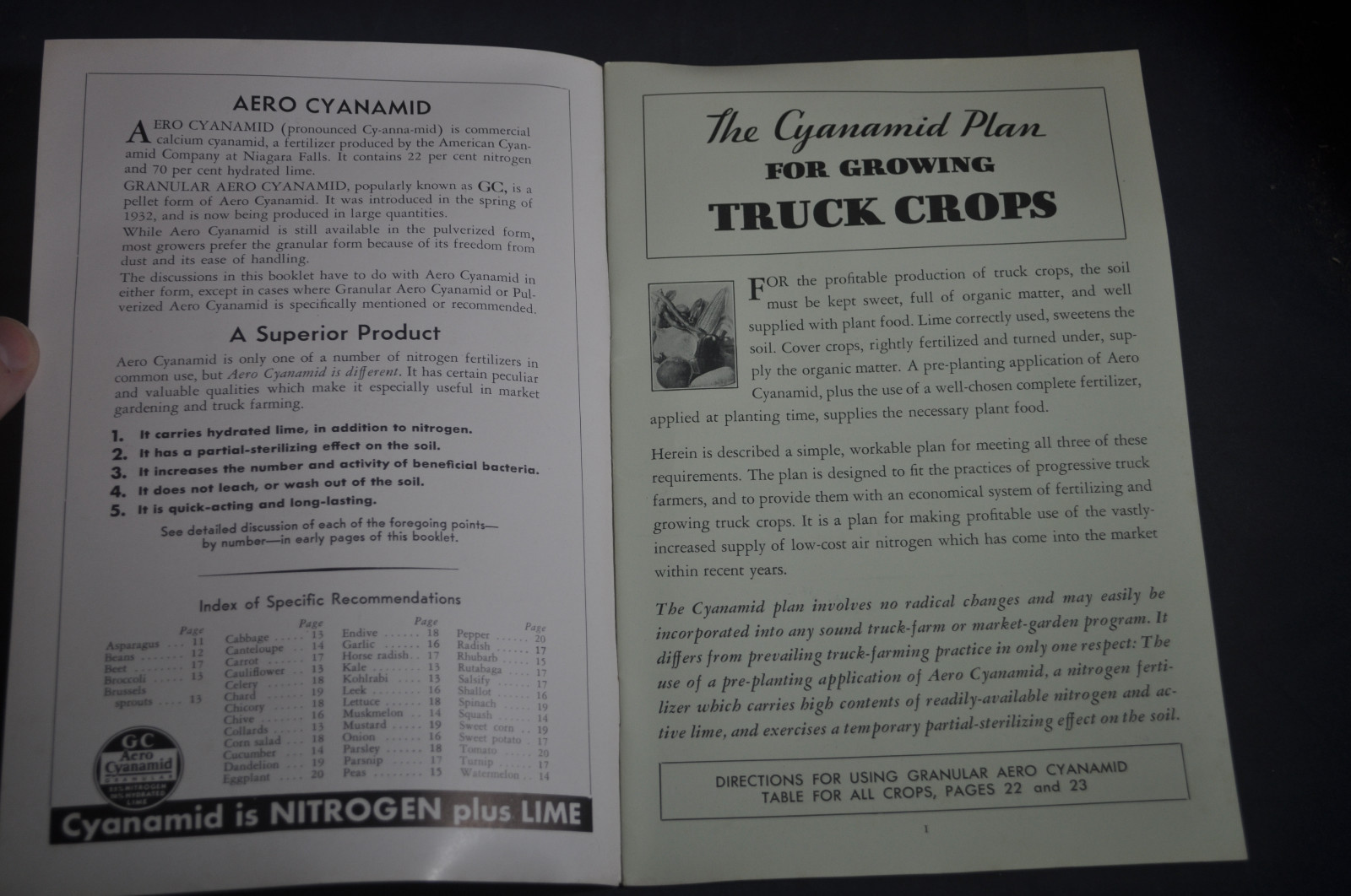1932 The Cyanamid Plan for Growing Truck Crops *Fertilizer*
