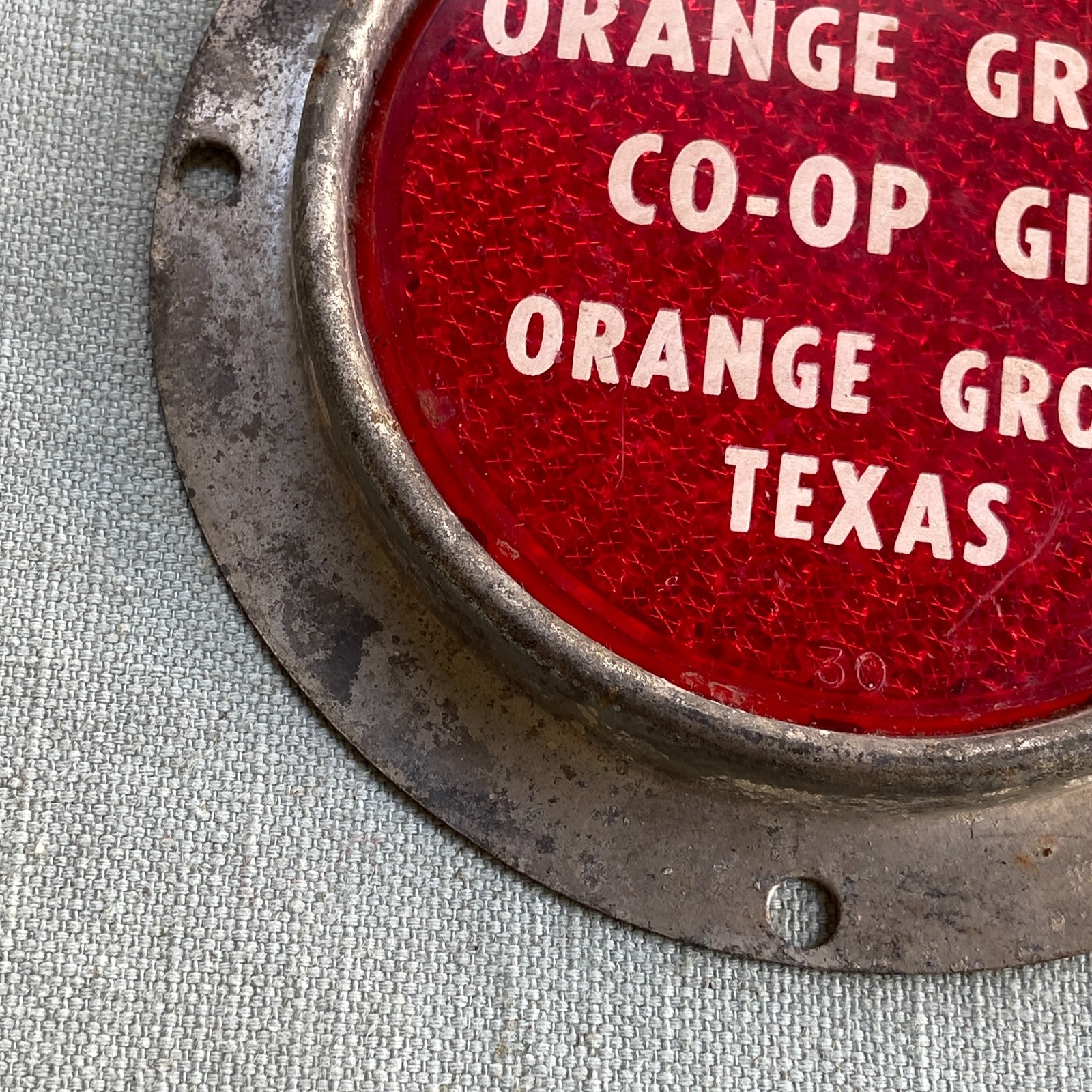Orange Grove Texas Co-Op Cotton Gin Stratolite Reflector Tractor Truck Red 5.5”