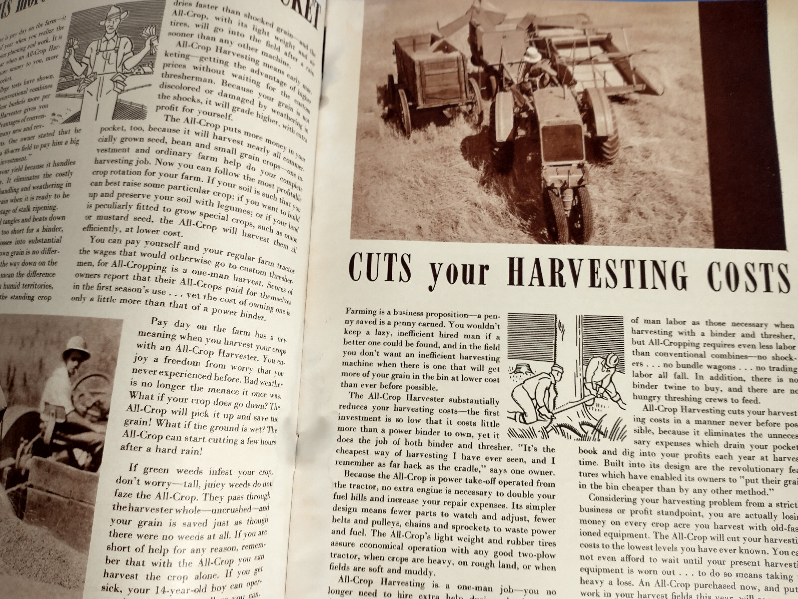 ALLIS CHALMERS ALL CROP HARVESTER TRACTOR BROCHURE ORIGINAL 40 PAGE BOOKLET