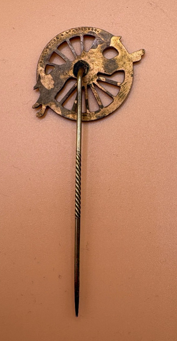 Antique Brass Moline Wagon Co – Light Running and Durable Greyhound Stickpin