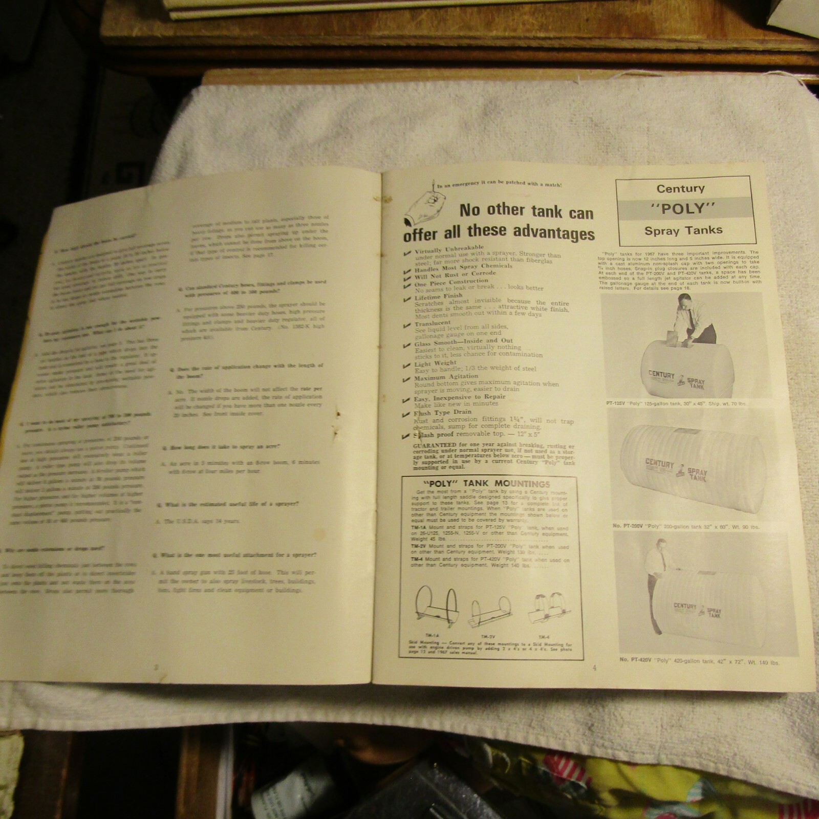 Vintage The Century Engineering Line Farm Spray Unit Instruction Booklet