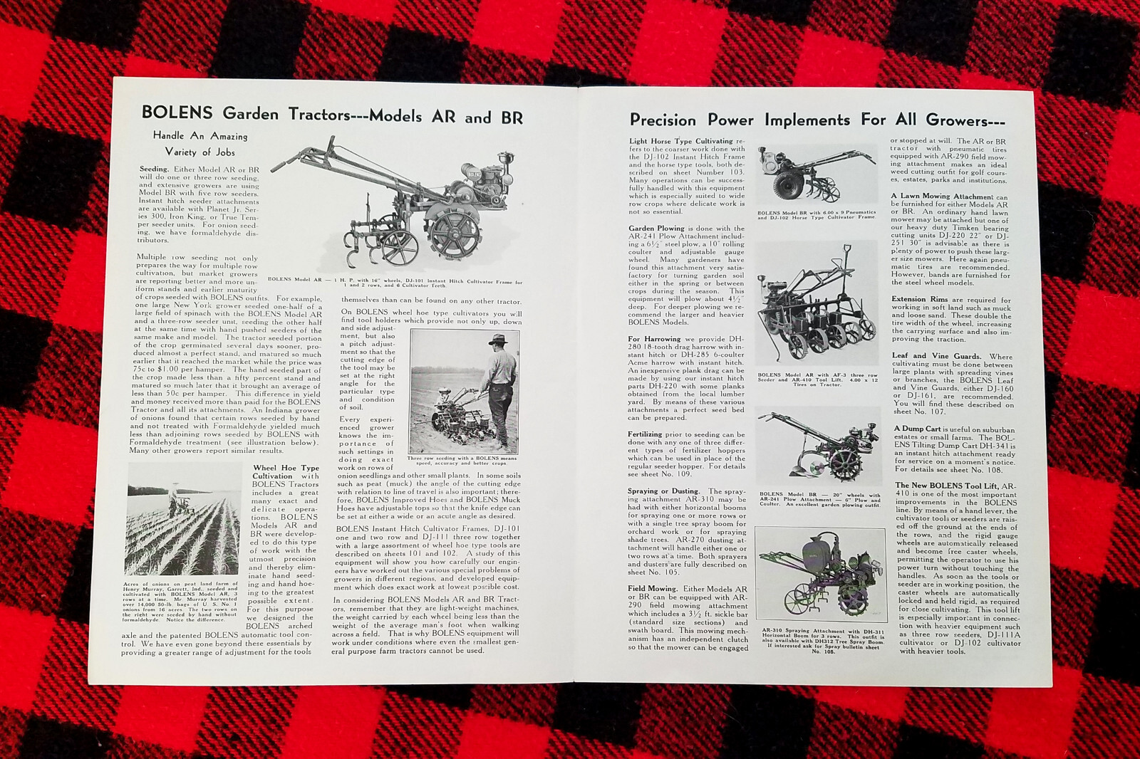 Vintage 1940s Gilson Bolens Garden Tractor Brochure Farm Catalog AR BR