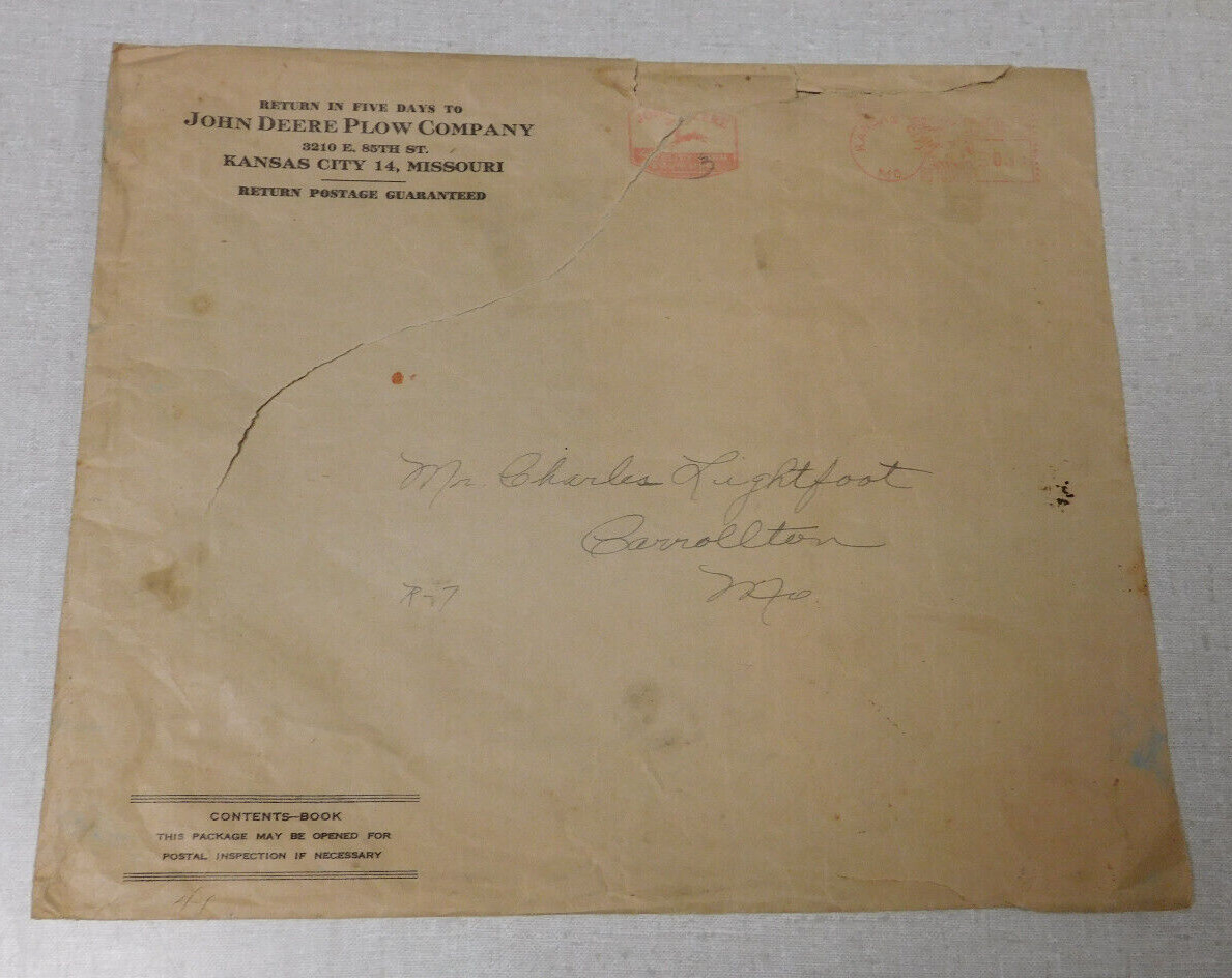 John Deere Plow Company envelope Kansas City Missouri