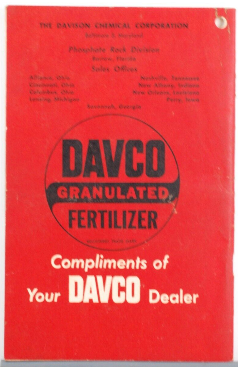 Davco Farmer&rsquo;s Almanac 1954 Davison Chemical Company Red Cover