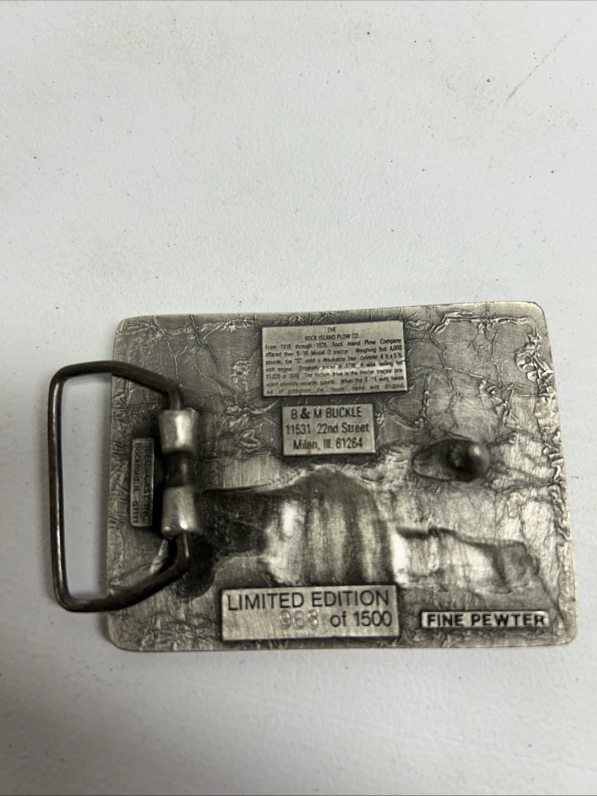 Rock Island Plow Co. HEIDER 9-16 Tractor Belt Buckle Limited Edition NEAT!