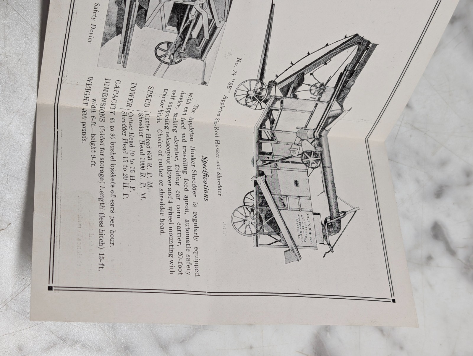 Appleton CORN HUSKER AND SHREDDER SALES BROCHURE LITERATURE INFORMATION