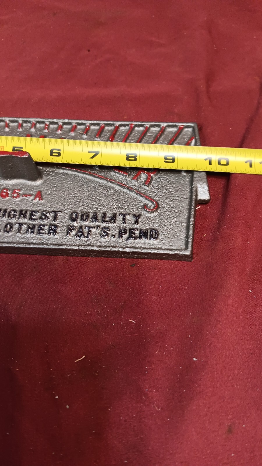 Farm-Master 165-A Cast Iron Nameplate, Patent 1928, Shop Wall Decor