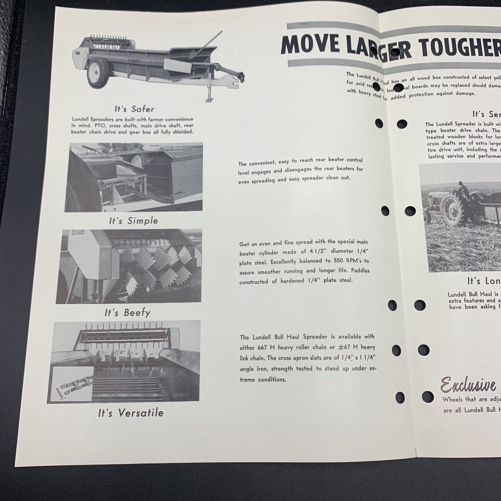 1950’s Lundell Mfg Co Bull Hall Manure Speader Sales Brochure-Cherokee Iowa