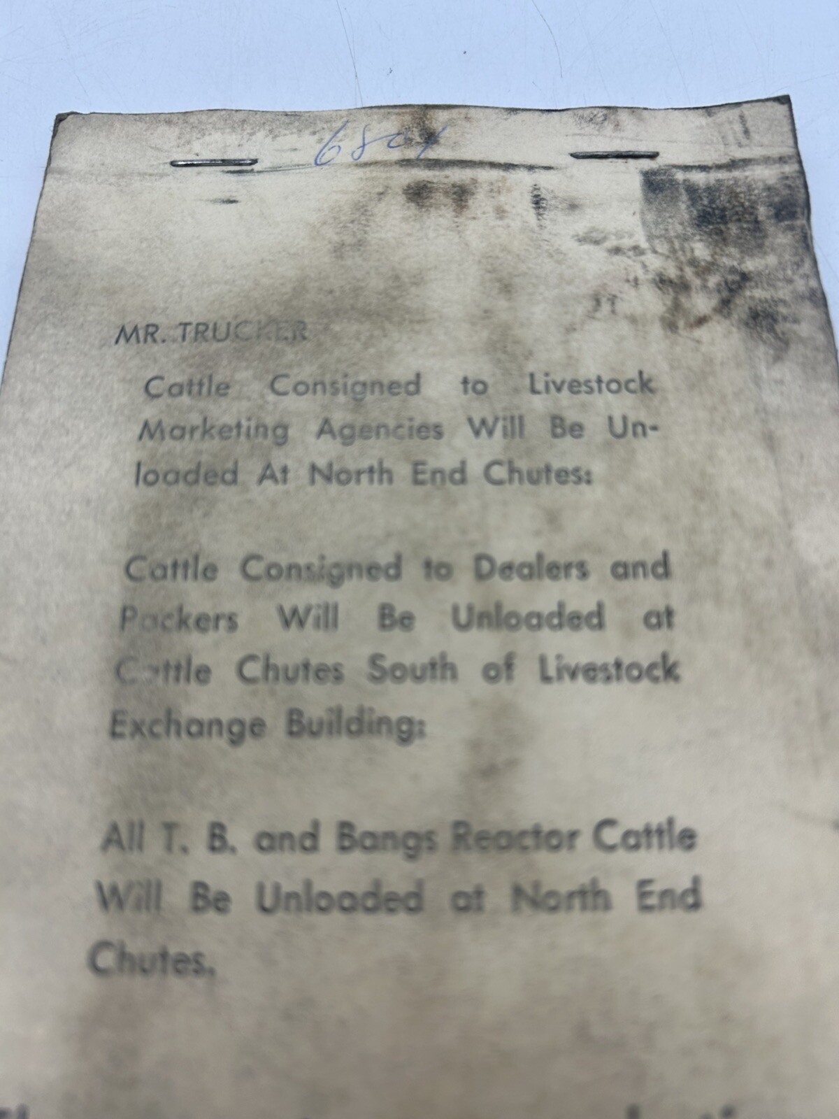 SIOUX CITY STOCK YARD COMMISSION TRUCKER DELIVERY RECEIPT BOOK CARBON COPY