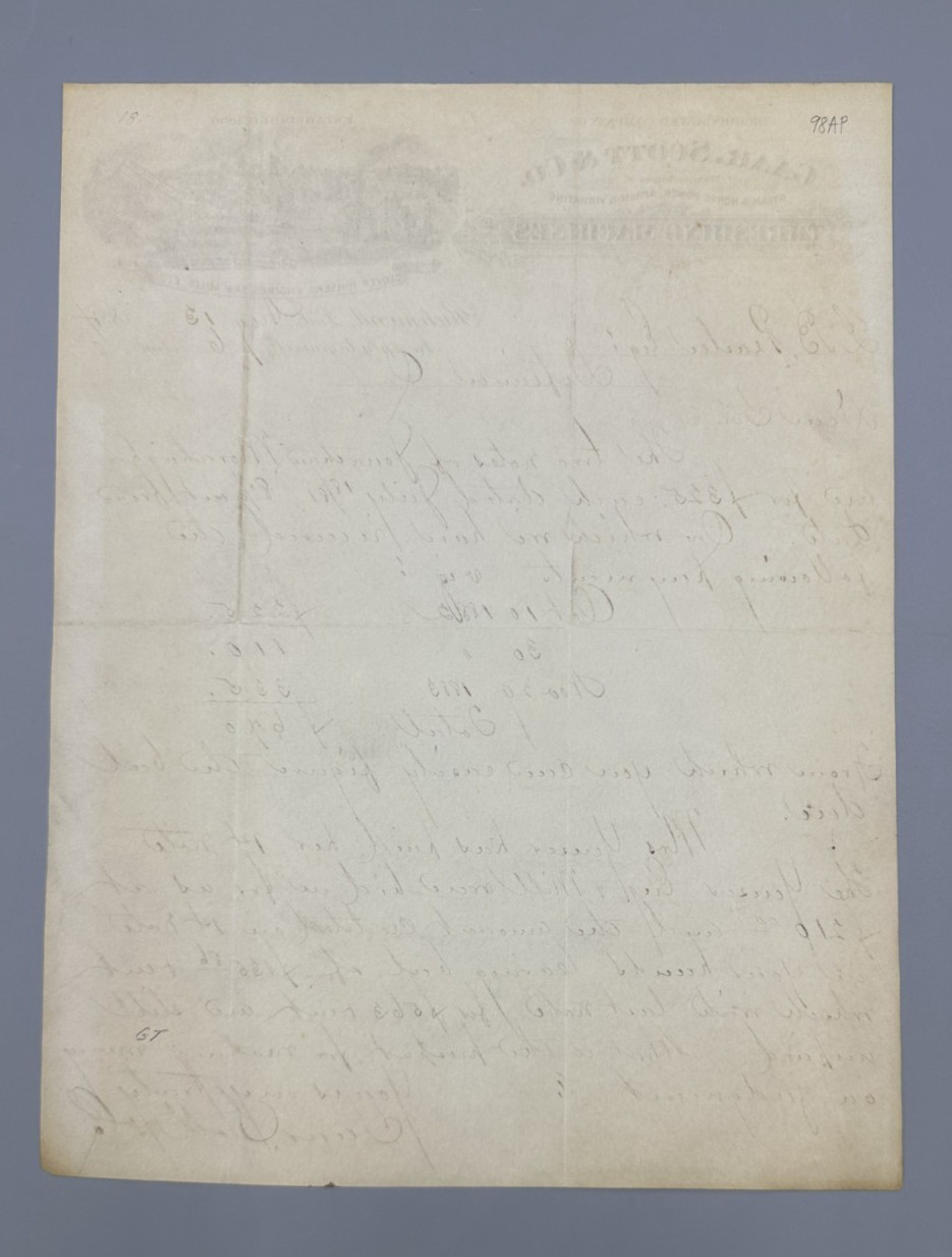 1884 GAAR SCOTT THRESHING MACHINES Letter FARM Advertising RICHMOND IN Antique