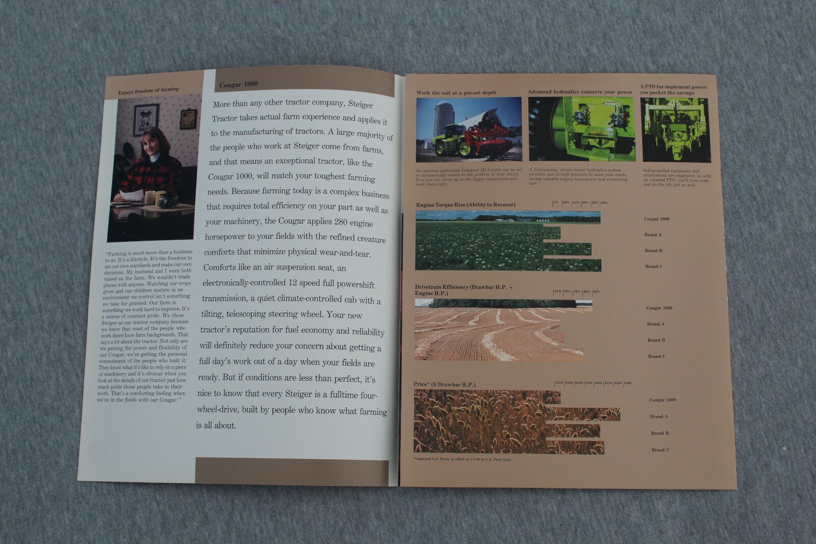 Steiger Cougar 1000 4WD tractor original sales brochure #403/186/25000