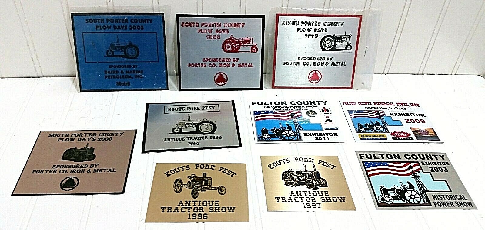 Plow Power & Antique Tractor Show EXHIBITOR PLAQUE Lot Indiana Exibits Fulton Co