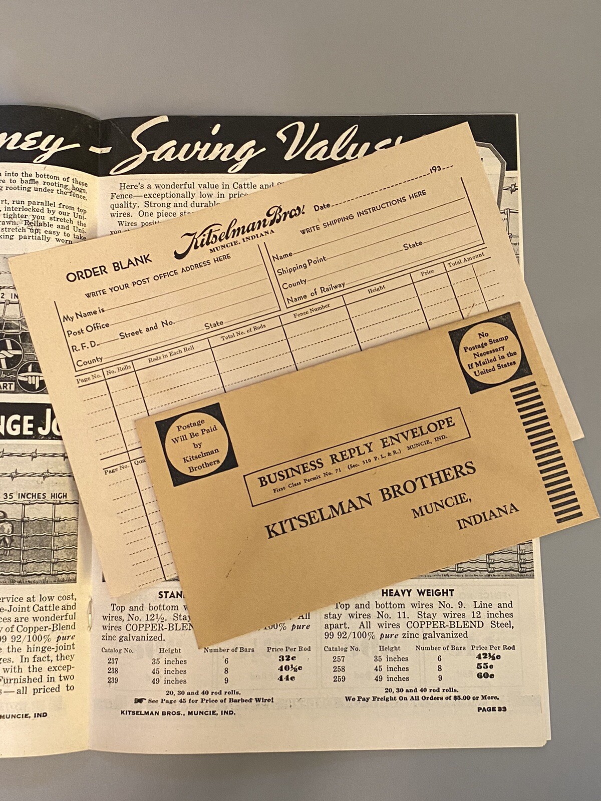 VINTAGE 1936 KITSELMAN FENCE CATALOG KITSELMAN BROTHERS MUNCIE, INDIANA