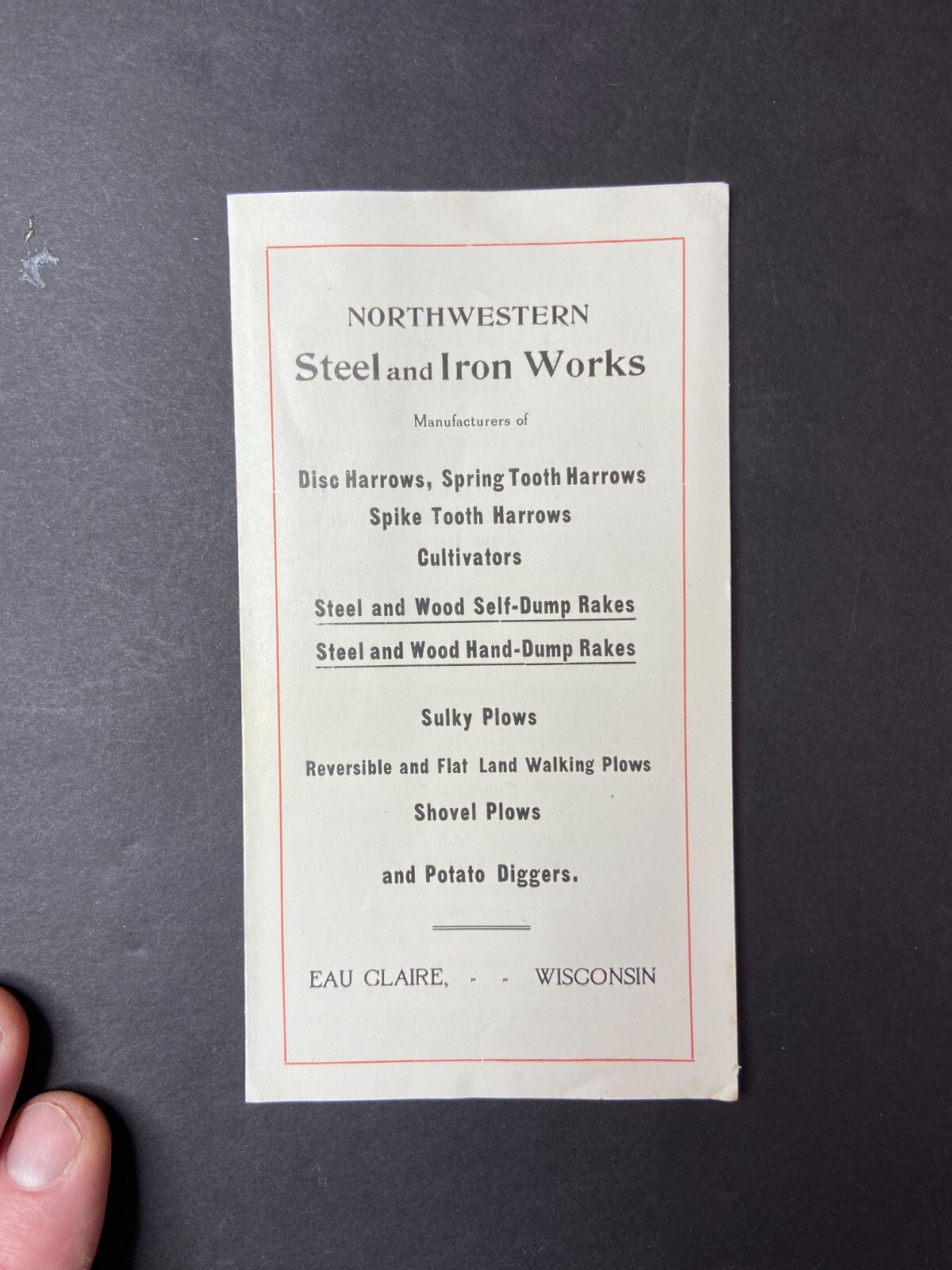 Clipper Sulky Plow 1907 Northwest Steel Eau Claire – Advertising Flyers & Letter