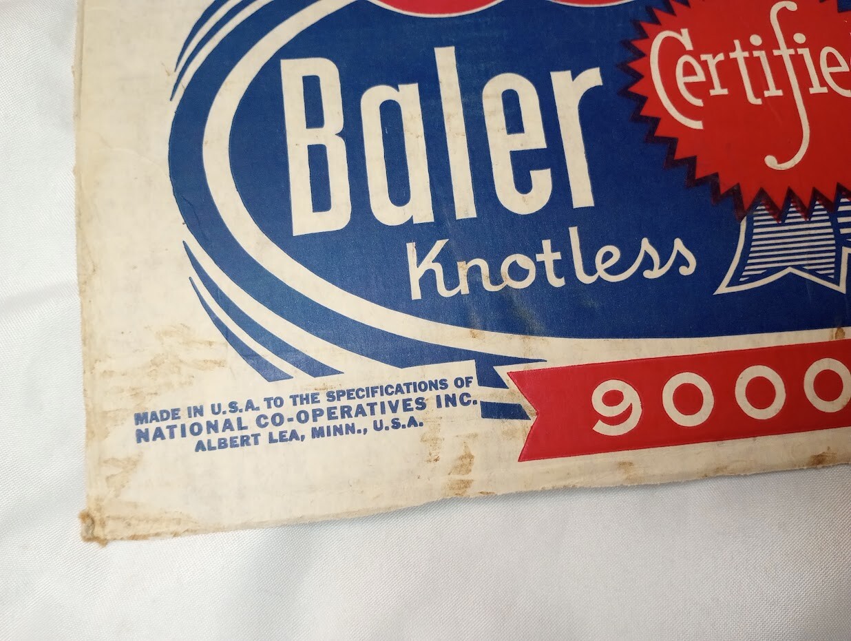 —Co-Op Baler Twine cardboard box panel Albert Lea MN farm décor advertising