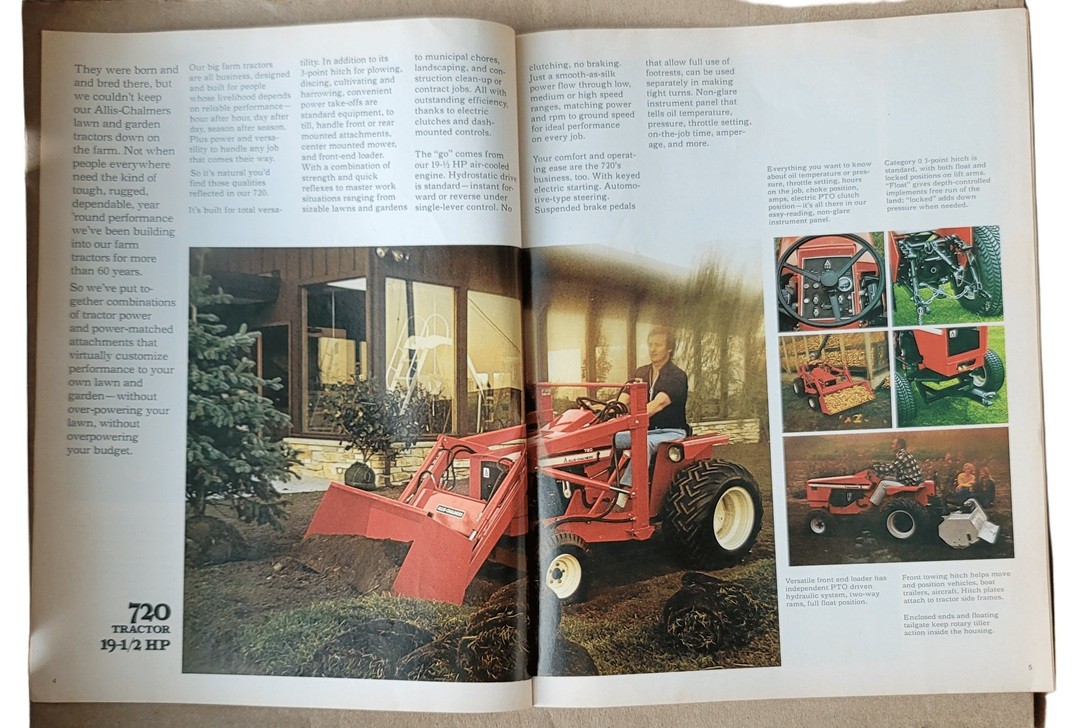 Allis Chalmers Lawn & Garden Equipment for 1975 Brochure FCCA