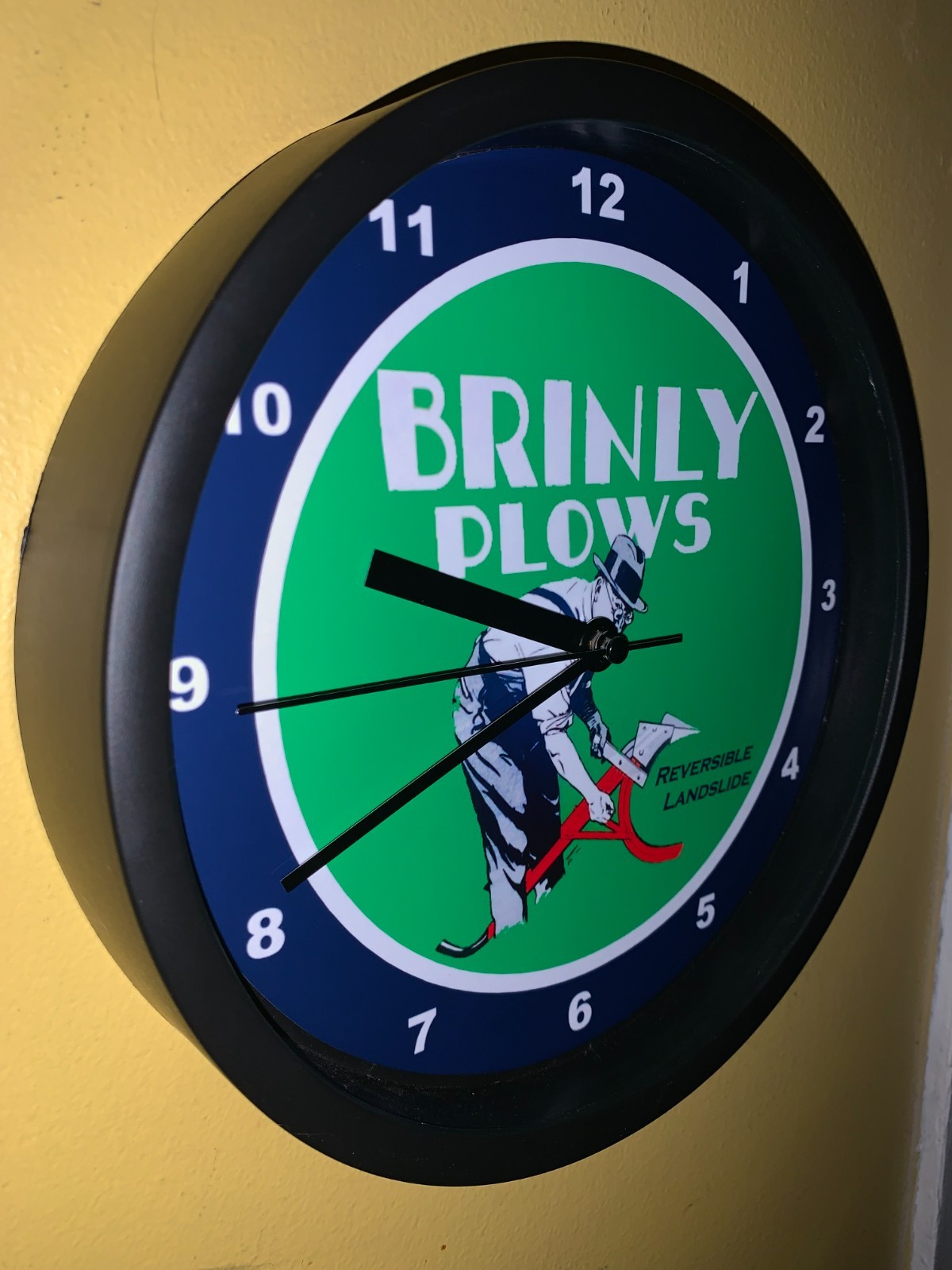 Brinly Plows Farm Implements Tractor Barn Garage Man Cave Bar Clock Retro Sign