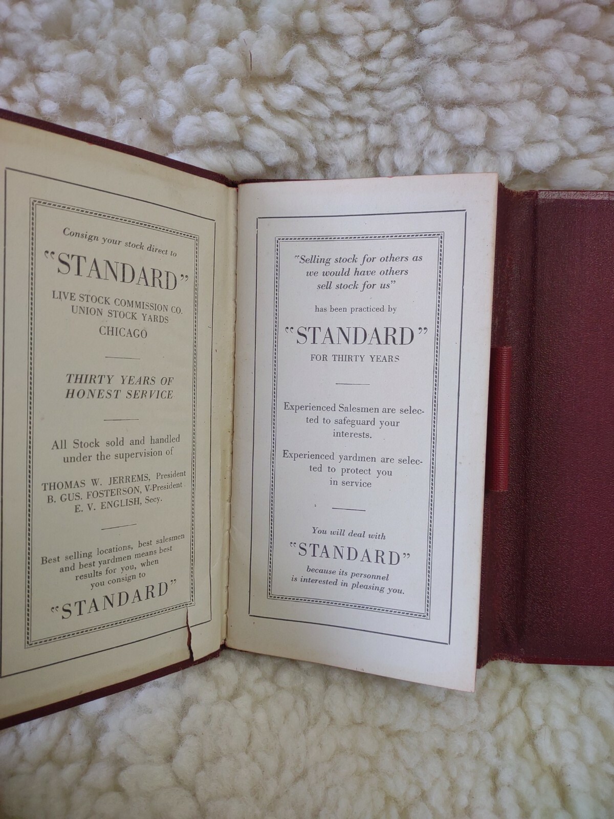 Standard Livestock Commission Company -Union Stockyards Chicago Ill.1925 book