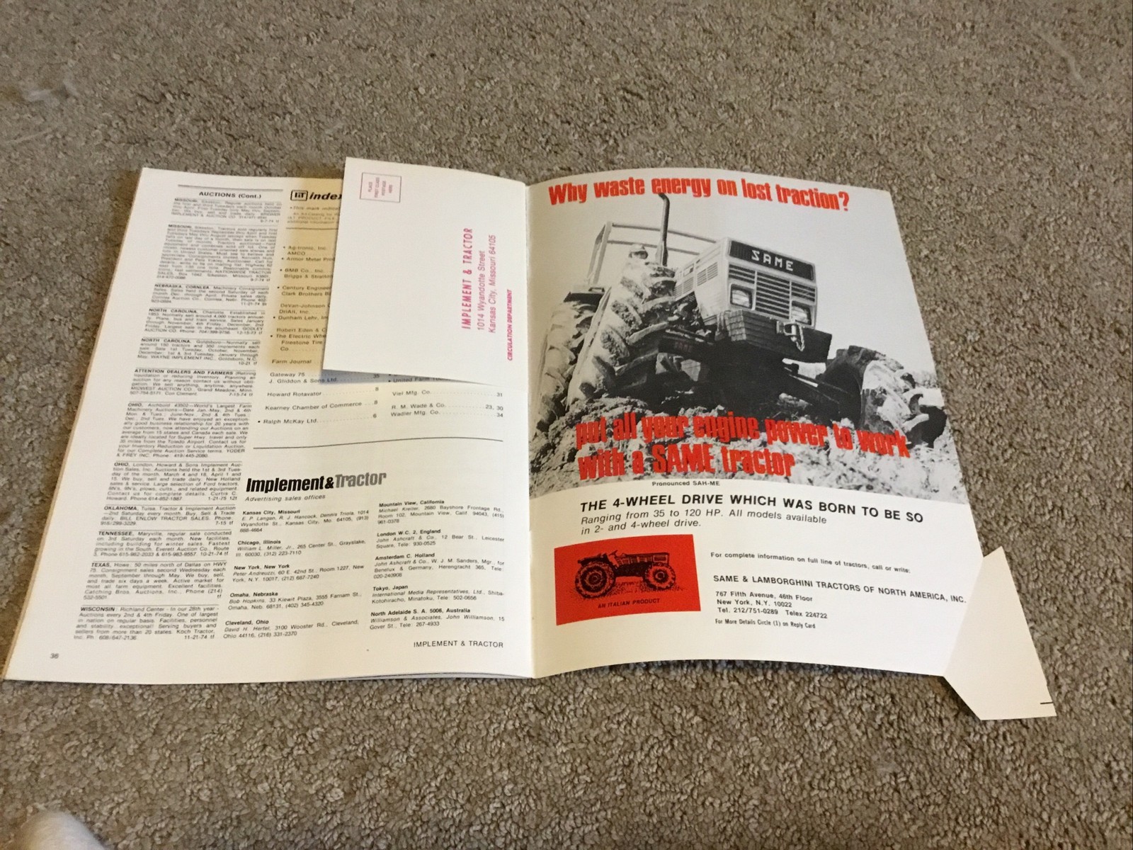 Implement & Tractor Magazine March 21, 1975 Farming Agriculture Vintage Ads J