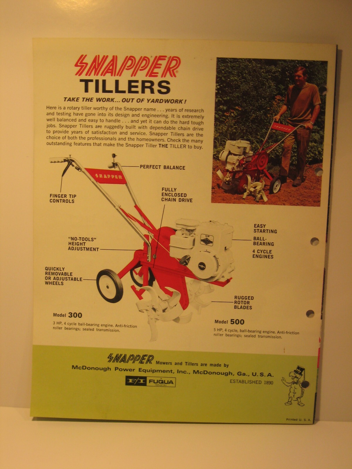 Snapper Mowers And Tillers Sales Brochure Old McDonough