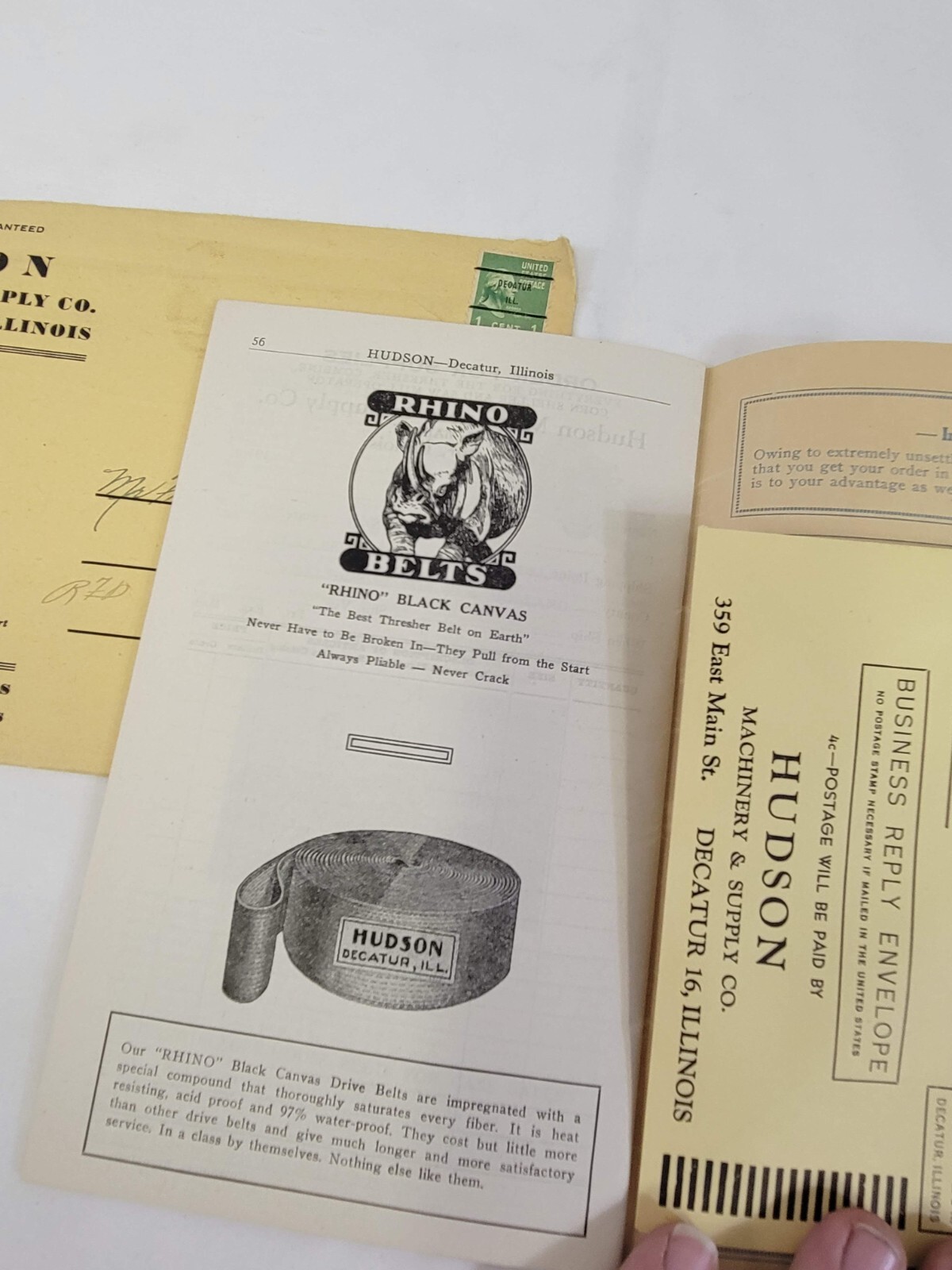 1947 Hudson FARM MACHINERY Thresher CATALOG Vintage Advertising DECATUR Illinois