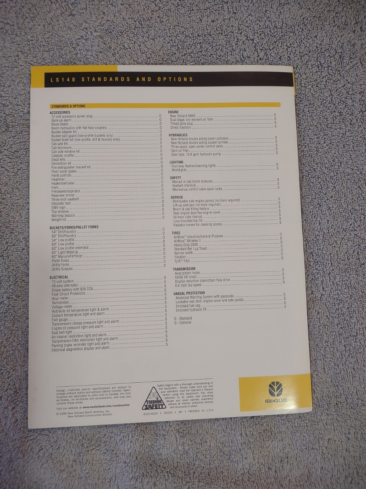 New Holland LS140 Skid Steer Specifications Sales Brochure. Lot Of 8
