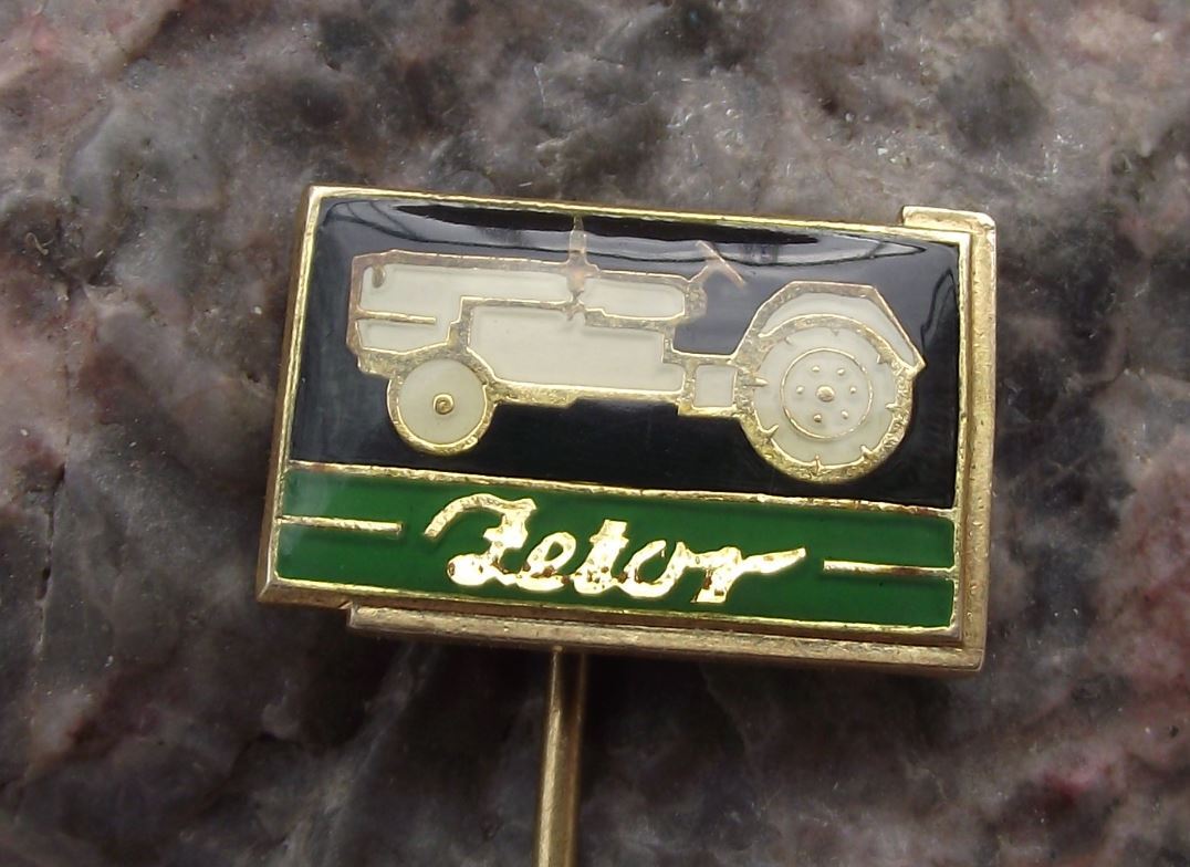 Antique Zetor Tractors Czech Agricultural Farming Machines Farm Black Pin Badge