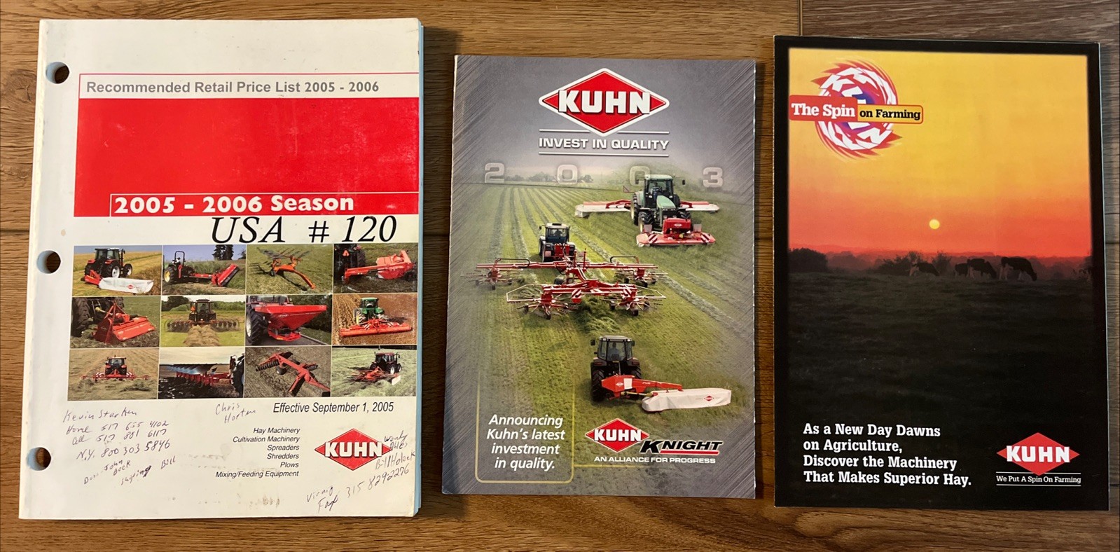 2005 -2006 KUHN Farming Retail Price List USA Farming Brochures