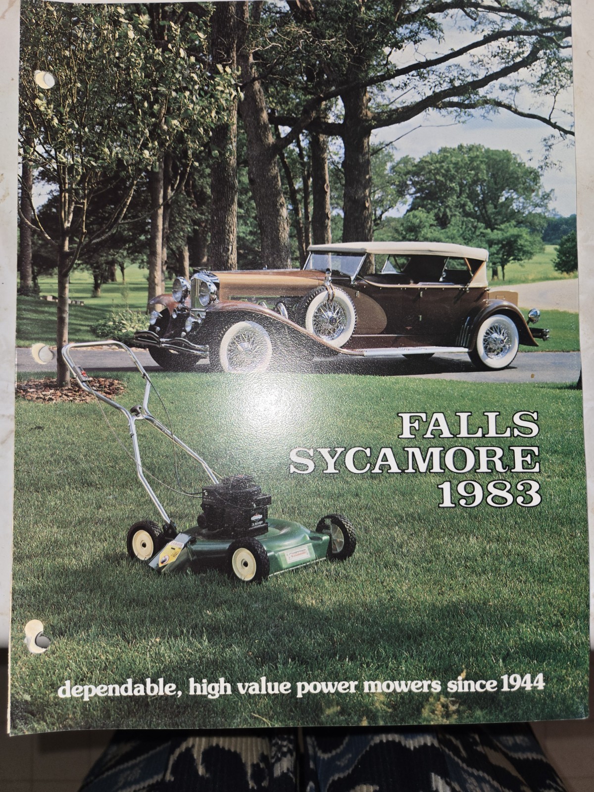 LOT OF 9 70S AND 80S FALLS SYCAMORE LAWN MOWER DEALER COLOR BROCHURES 1976-1986