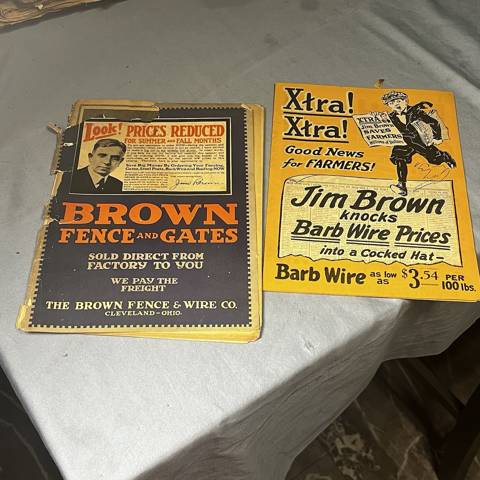 Vintage Sales Catalog Brown Fence Gate Barbes Wire