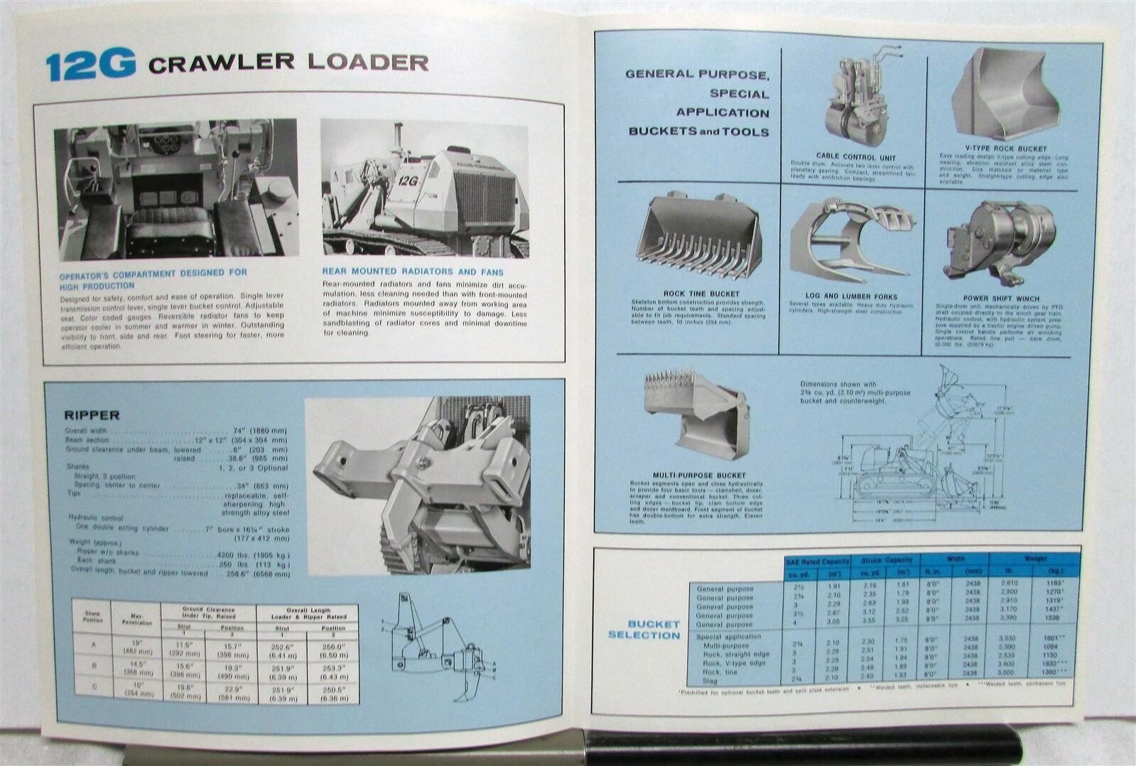 1970 Allis Chalmers 12G Crawler Loader Construction Sales Folder