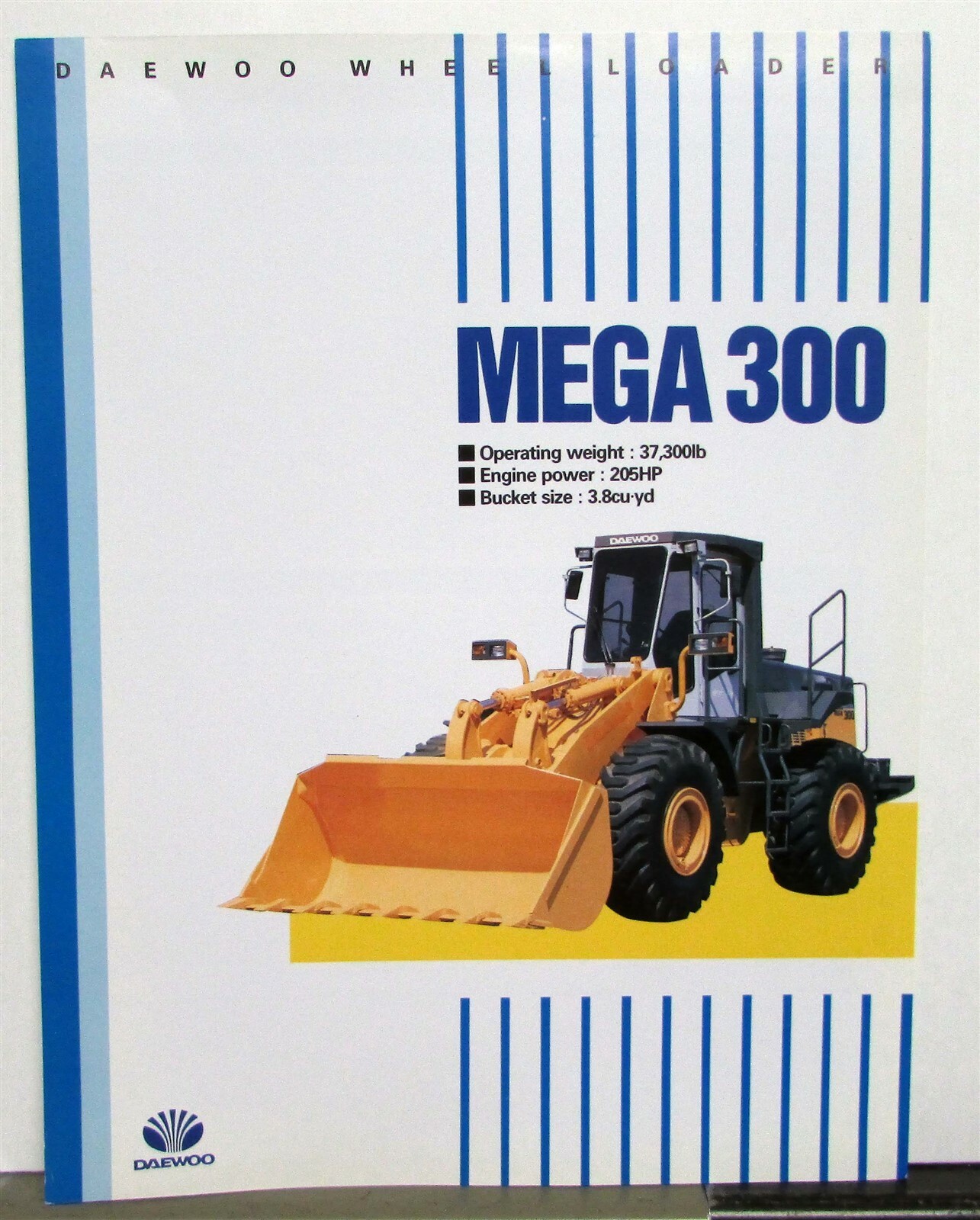 1990s Daewoo Mega 300 Wheel Loader Specification Construction Sales Data Sheet