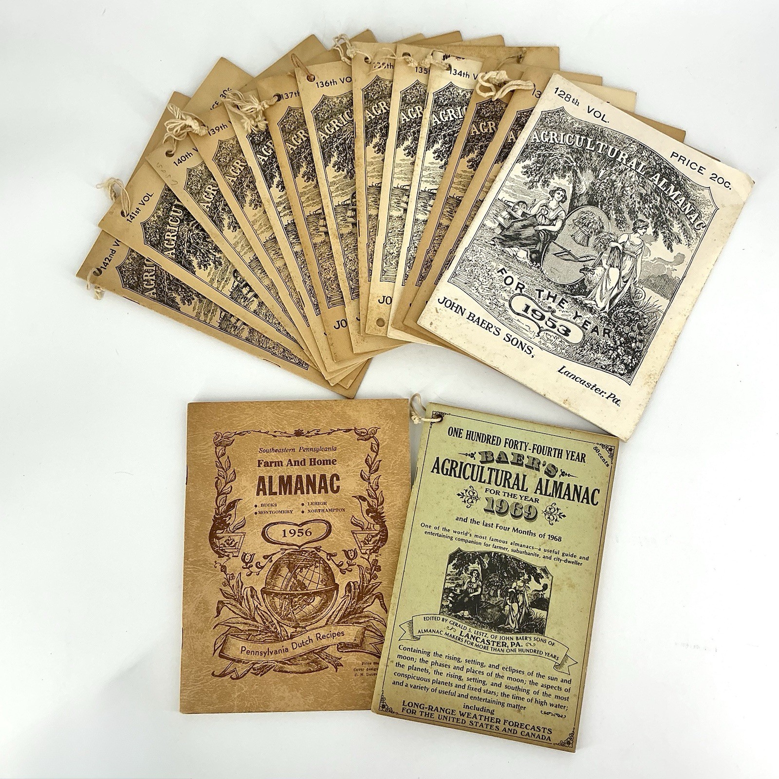 Agricultural Almanac John Baers Sons Lot Of 15 Lancaster PA Vintage