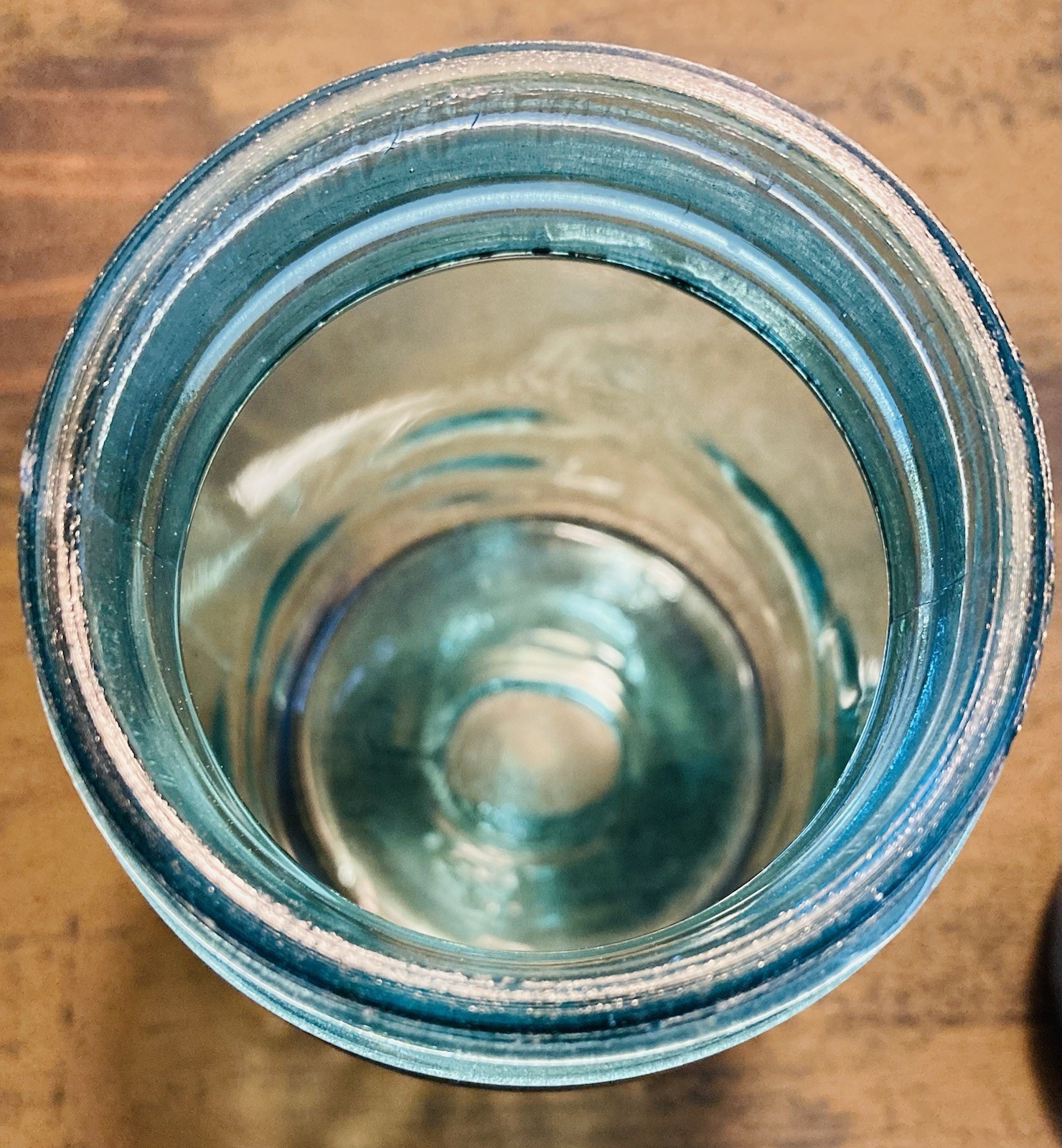 BLUE PINT C.1910-23 BALL “PERFECT MASON” JAR #9~5.25”H IN VG CONDITION