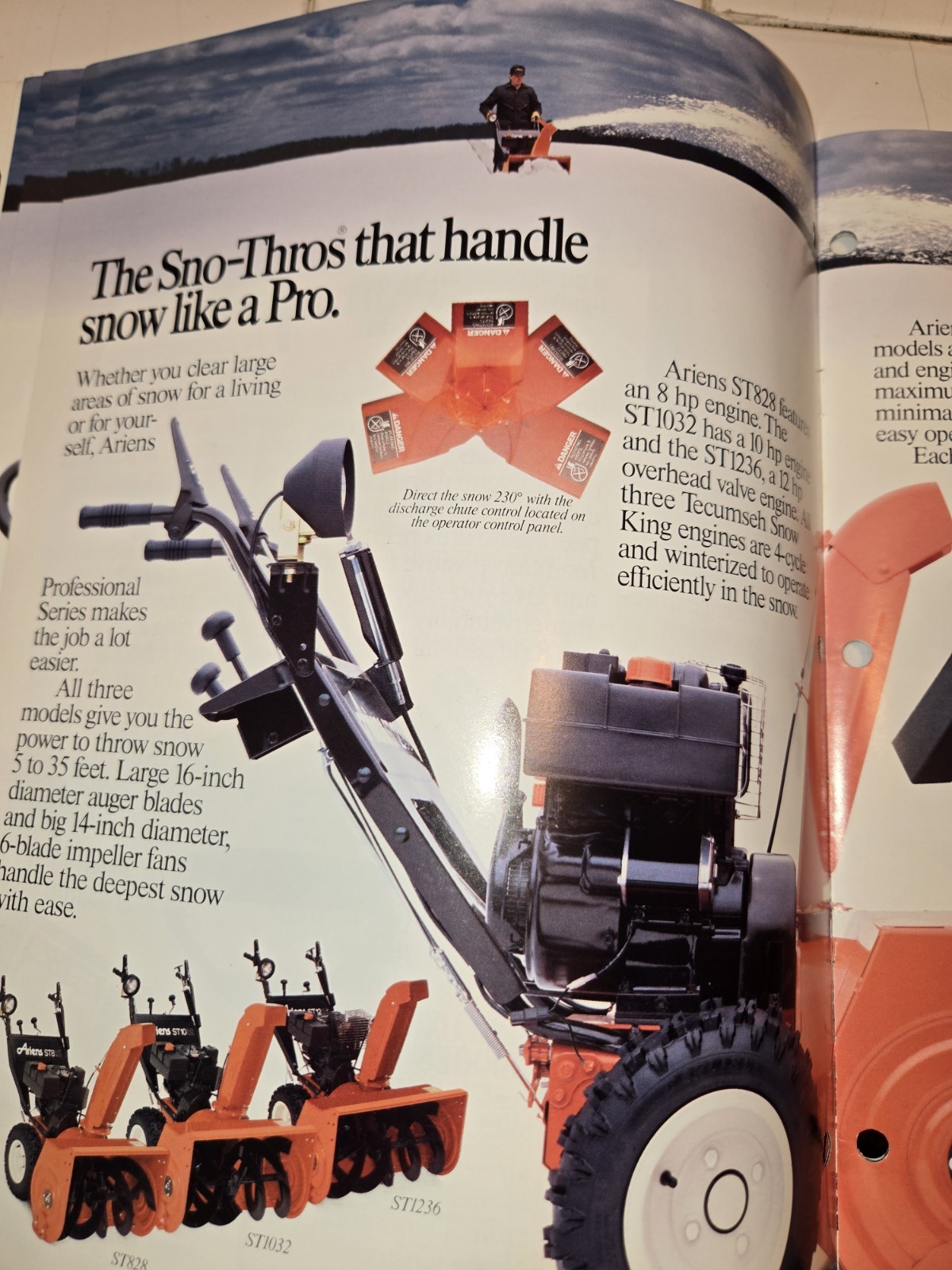1987 1988 ARIENS DEALERSHIP ADVERTISING BROCHURES SNO-THROS