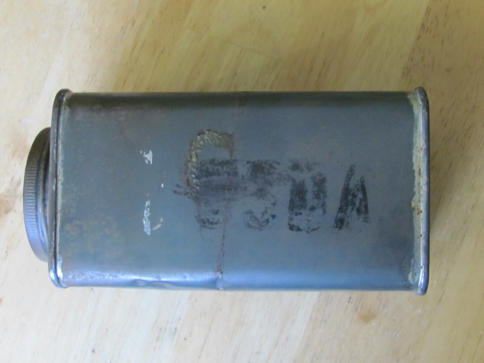 ANTIQUE TIN CAN SCREW TOP PEORIA USDA LAB , FOR GRAIN SAMPLE FARM