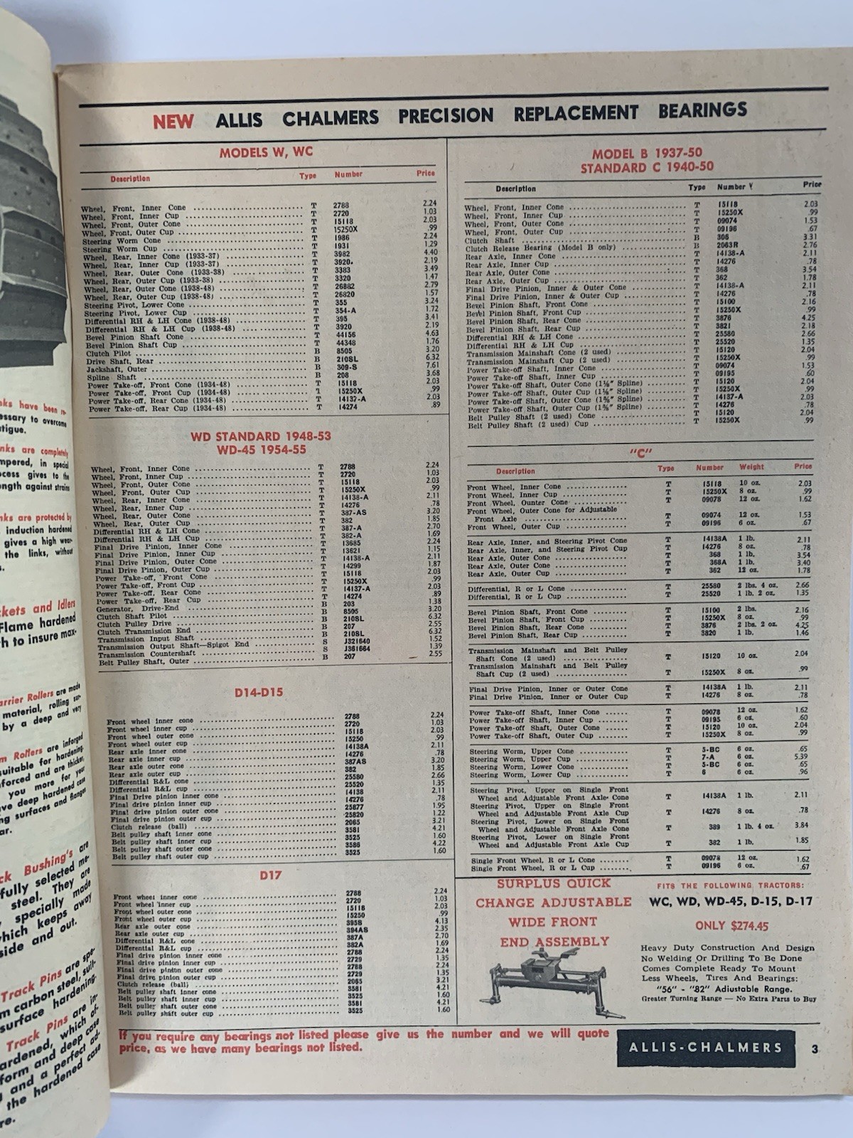 1974 Surplus Tractor Parts Corp Discount Catalog Fargo North Dakota farming