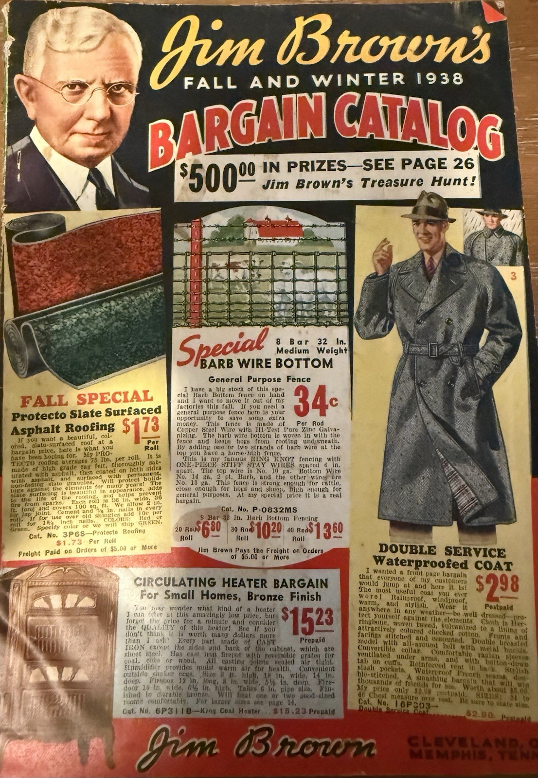 1938 Jim Brown’s Fall Winter Bargain Catalog Cleveland OH Antique