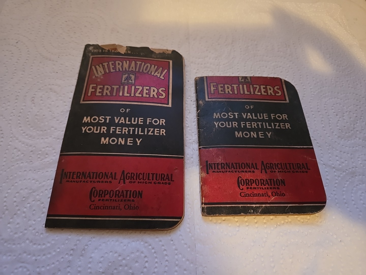 International Fertilizers Note Pads Vintage Farm Advertising Cincinnati, OH Ohio