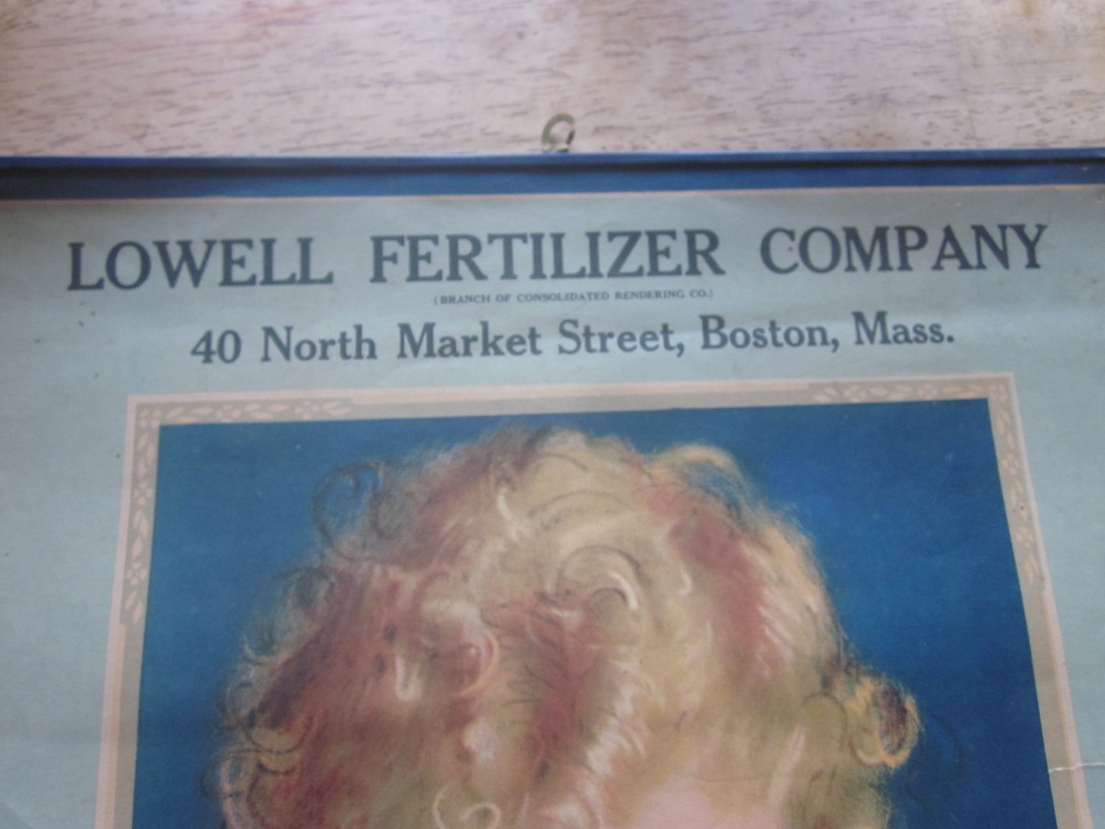 1929 Lowell Fertilizer Company Calendar Boston, MA baby & lamb