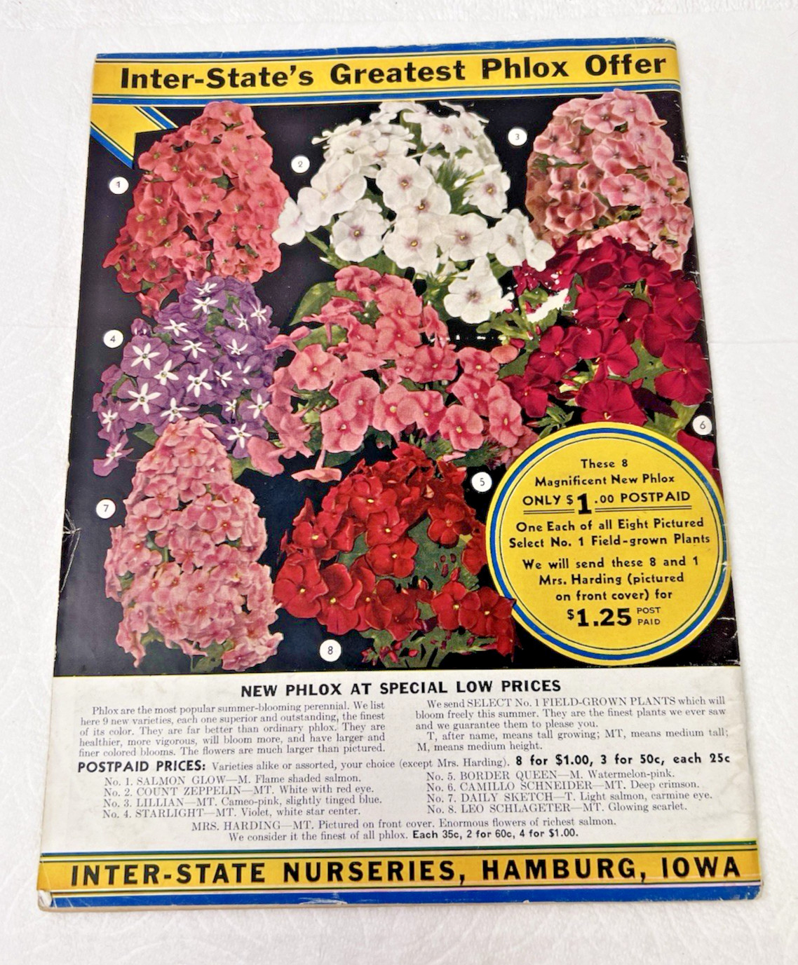 1938 Inter-State Nurseries Catalog 28 Color Pages Fruits Flowers Vegetables OHIO