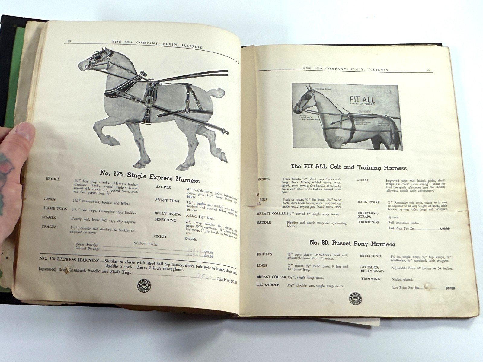 RARE 1890 Lea Co Horse Harness & Implement Catalog Book Saddles Elgin Illinois