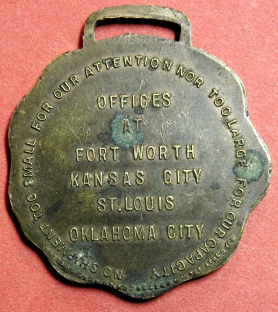 Cassidy Live Stock Commission Ft Worth Kansas Celluloid Watch Fob Slf1A-2/17#136