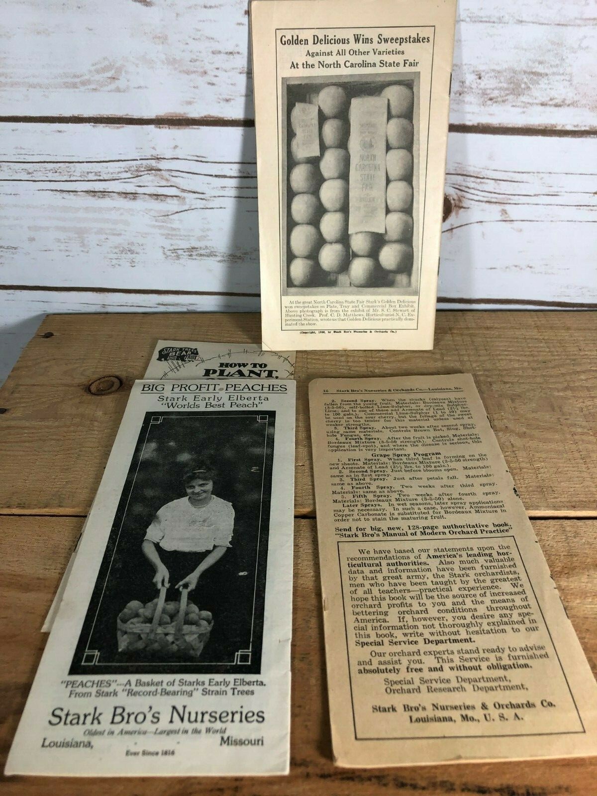 4 Vintage 1930s Stark Bro&rsquo;s Nurseries Orchard Fruit Trees Brochures Catalogs