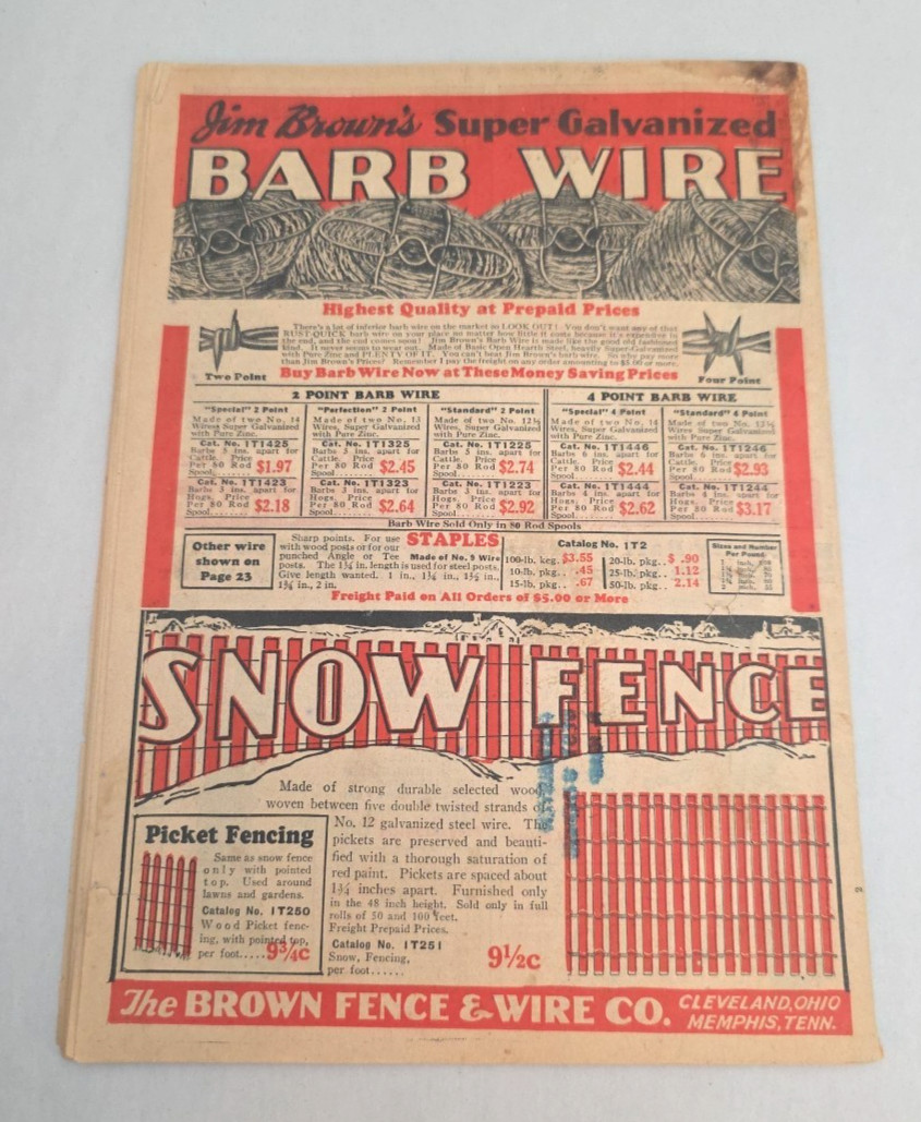 JIM BROWN&rsquo;S FARM HOME & GARDEN ADVERTISING SALES CATALOG SUMMER &FALL 1931