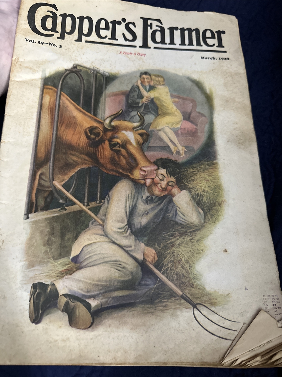 1928 Capper&rsquo;s Farmer Magazine Cover Only Vintage Farmhouse Art Advertising