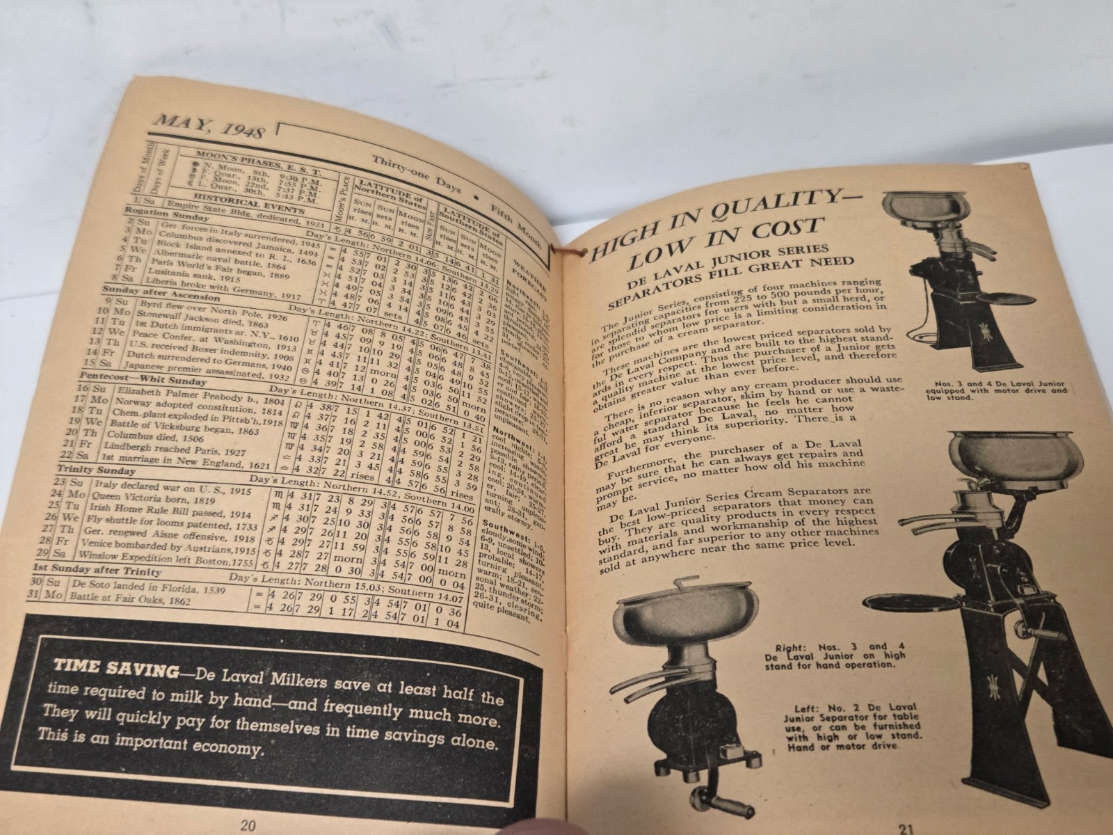 Vintage De Laval 1948 Yearbook Counts Dairy Oshkosh WI