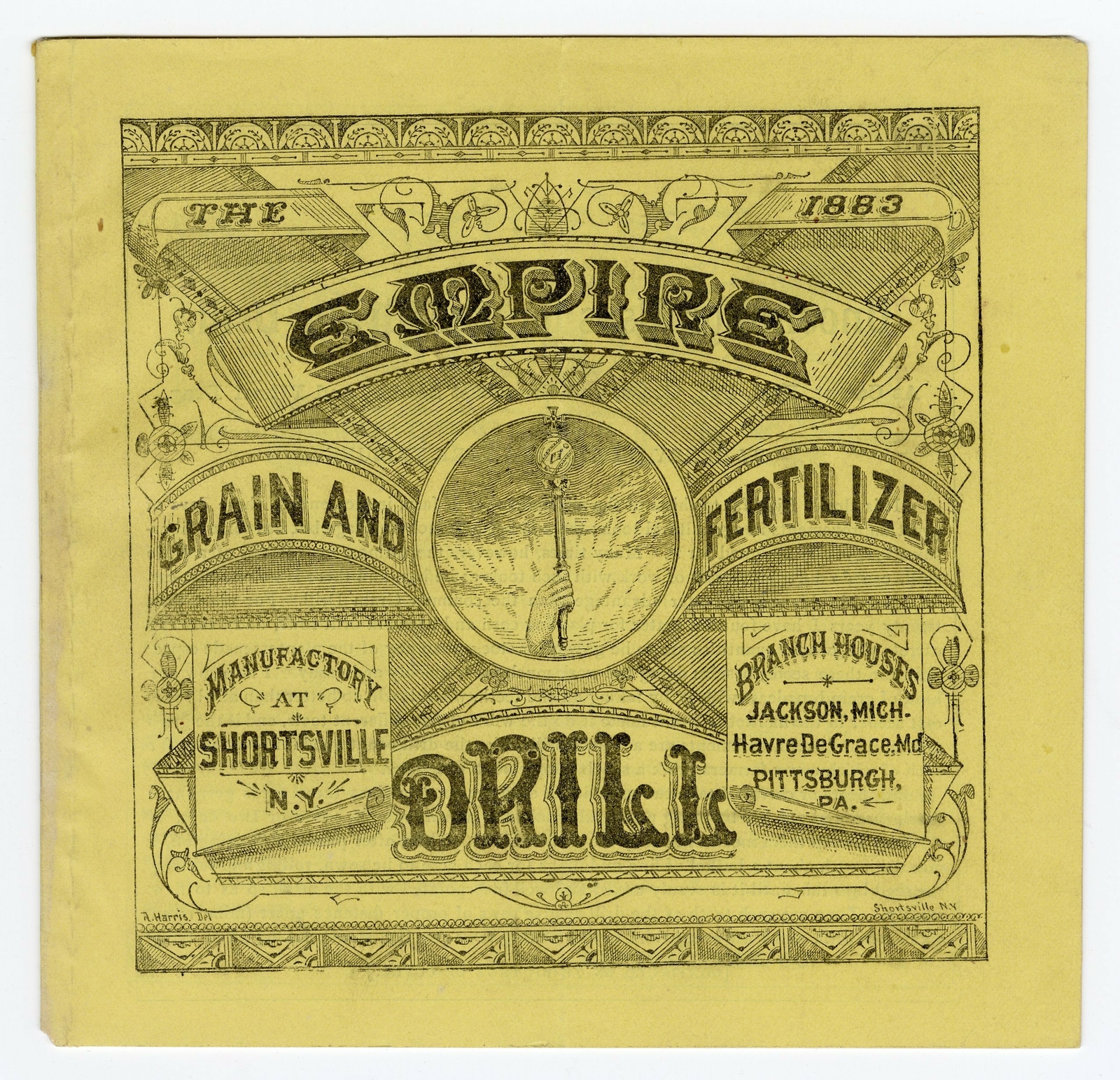 1883 EMPIRE DRILL for Grain, Farming & Fertilizing Promotional Booklet, Catalog