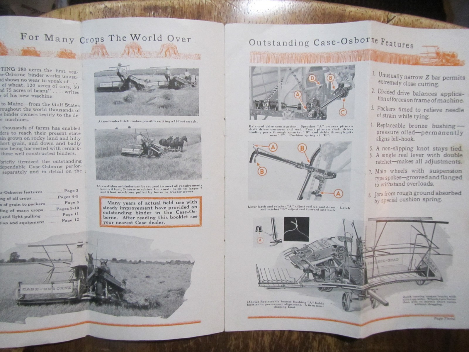 Case Osborne Grain Binder Hay Loader Sales Brochure Lot of 2 Original Fold outs